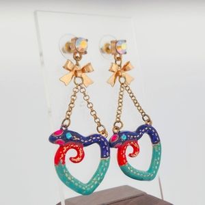 BETSEY JOHNSON Rio Heart Snake Earrings